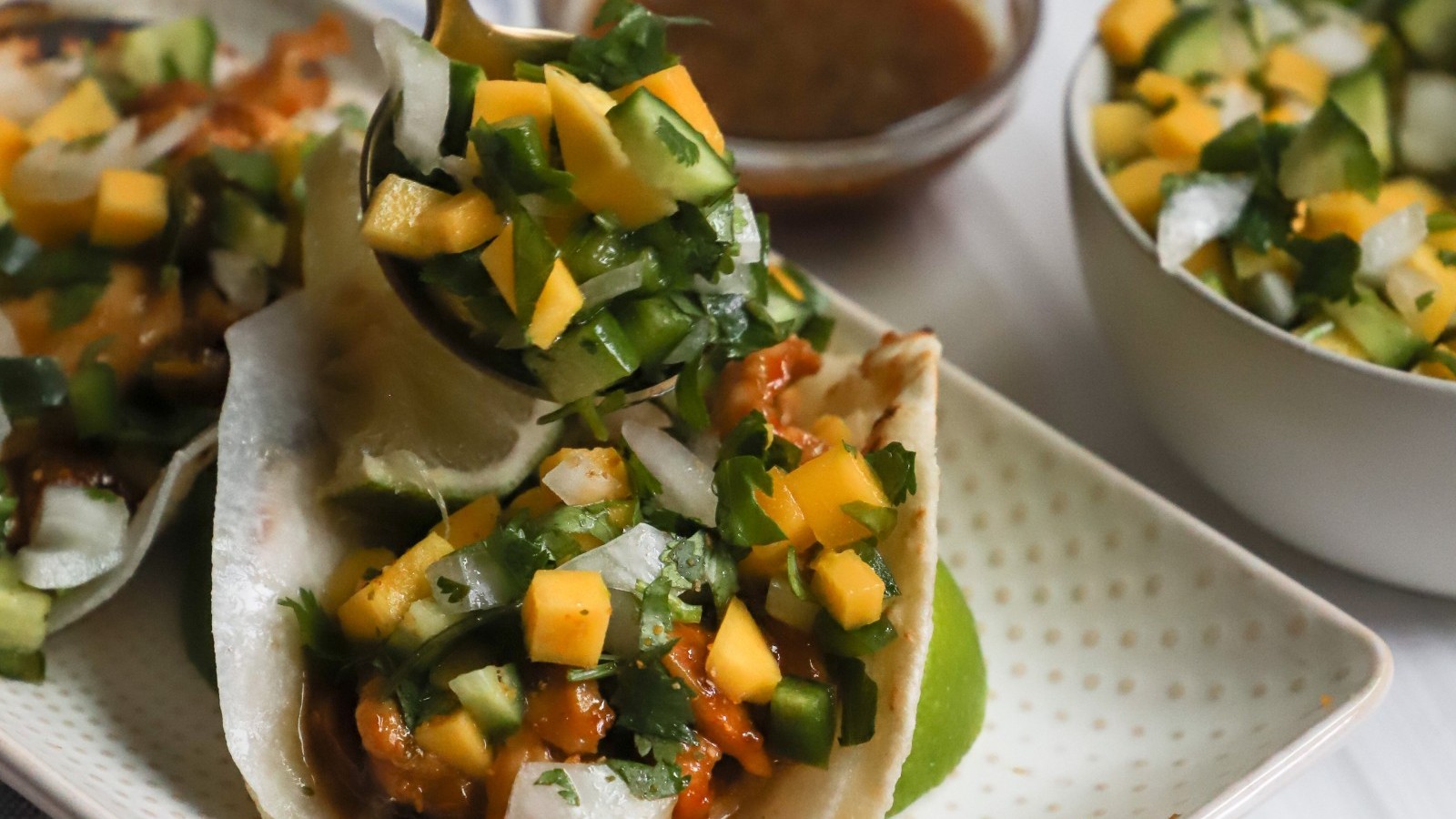 Image of Island Chicken Tacos with Mango Salsa