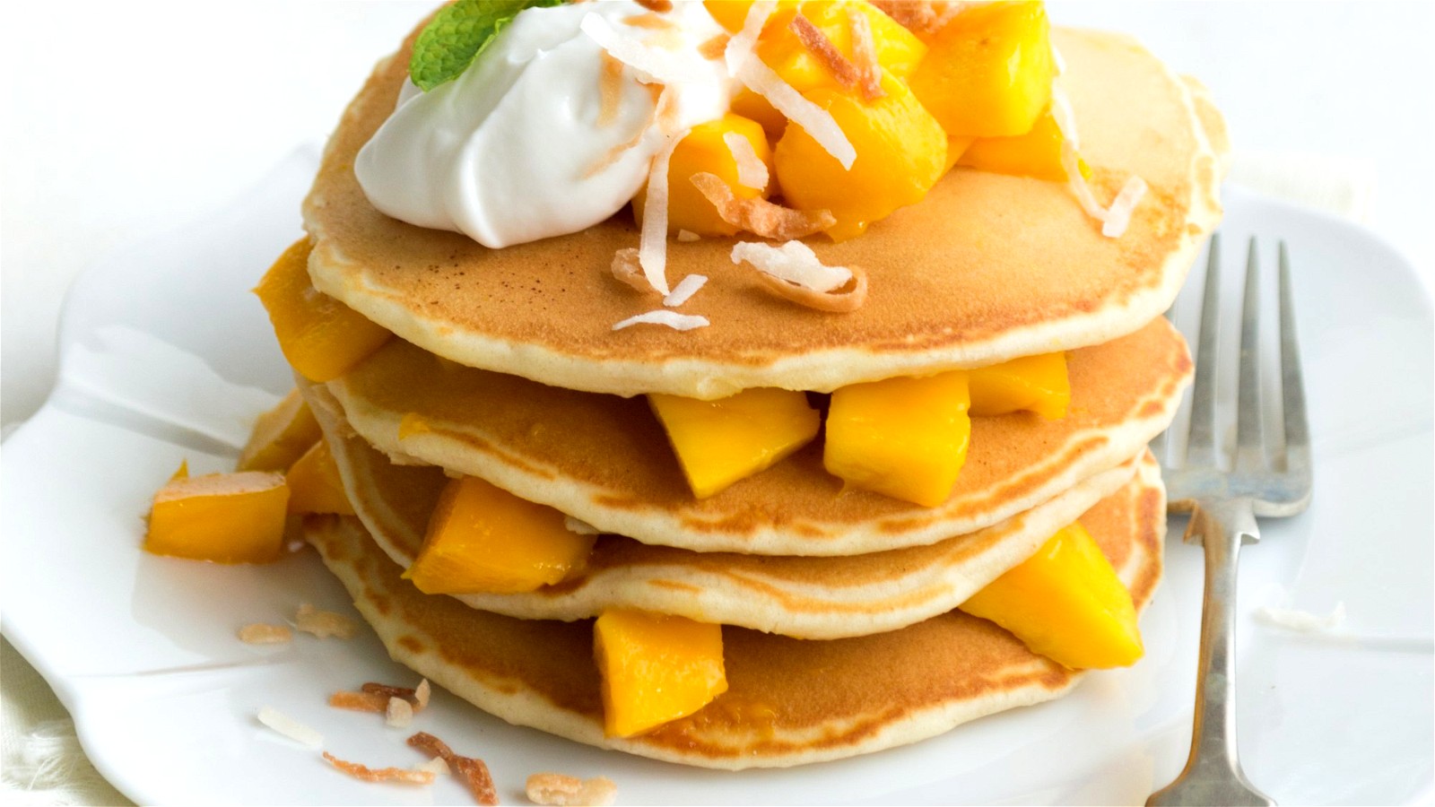 Image of Mango Coconut Pancakes