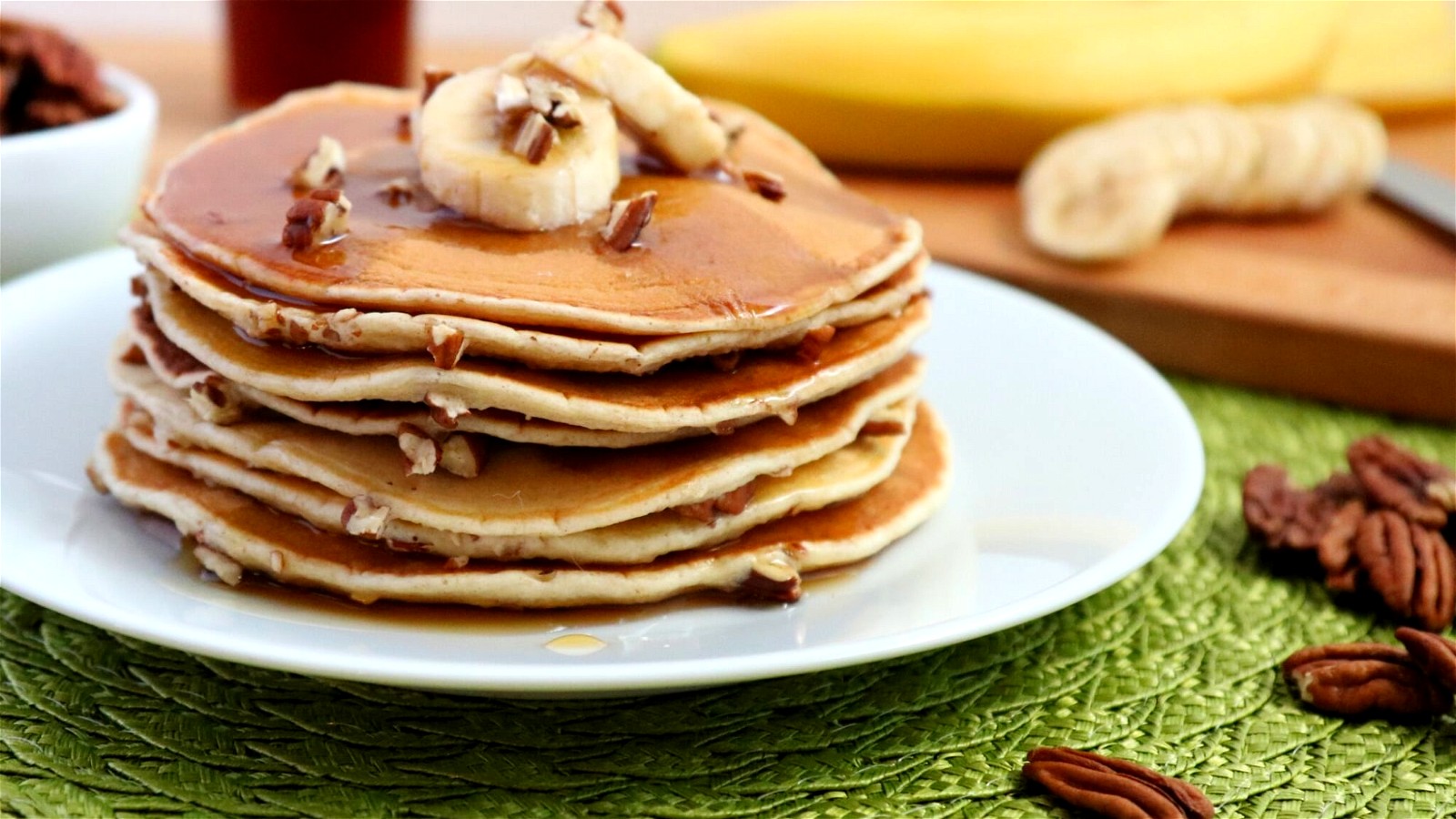 Image of Pecan Banana Cinnamon Pancakes