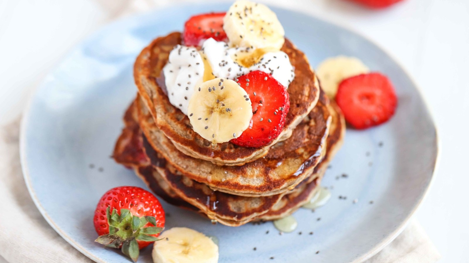 Image of Banana & Strawberry Pancakes