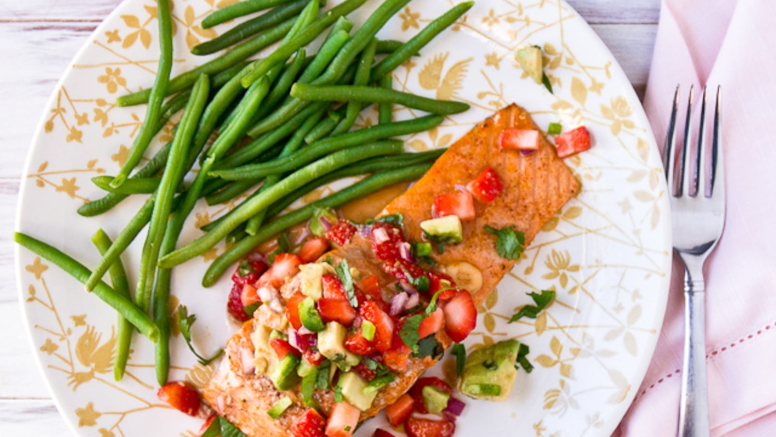 Image of Salmon with Strawberry Avocado Salsa