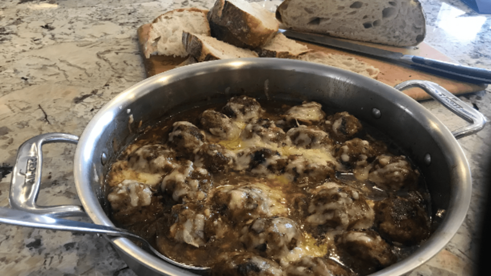 Image of French Onion style Turkey Meatballs 