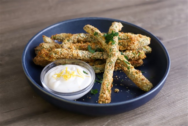 Image of Air Fryer Asparagus Fries With Lemon Aioli