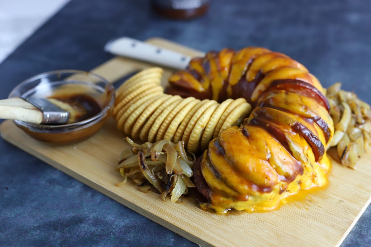 Bourbon Barrel Hasselback Summer Sausage