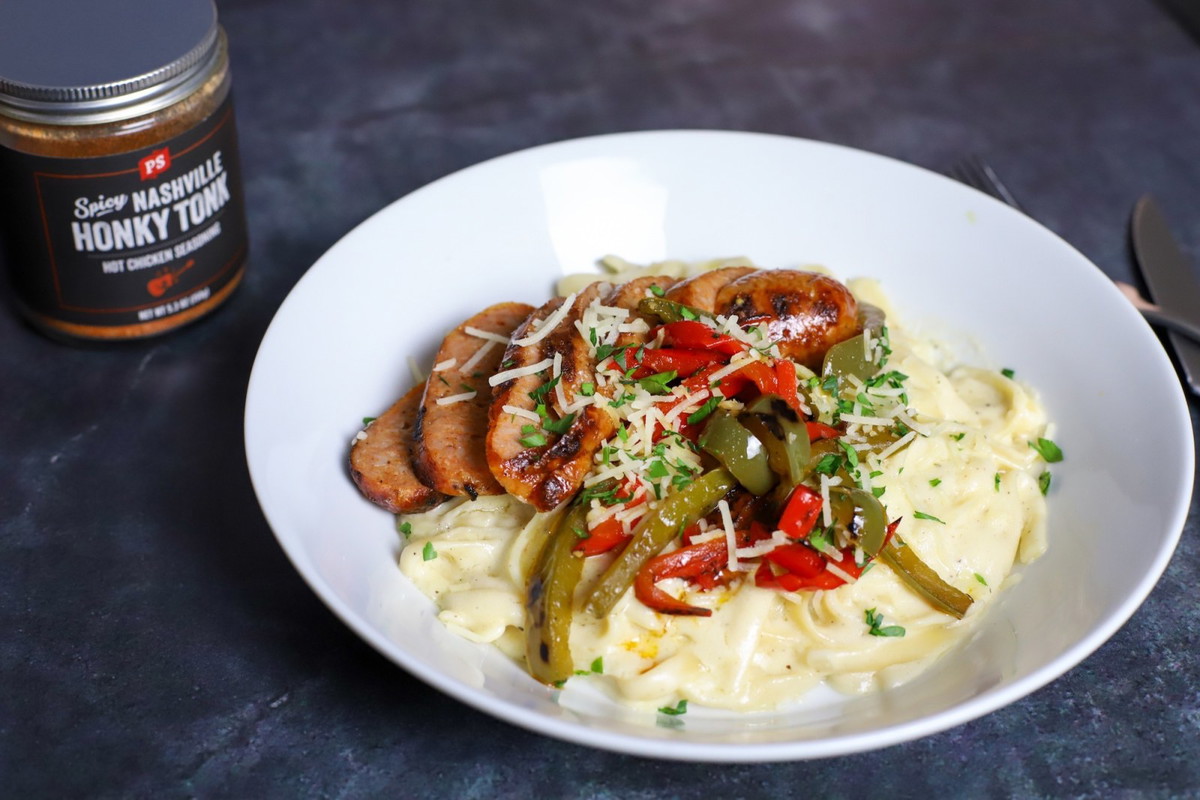 Honky Tonk Chicken Brat Alfredo