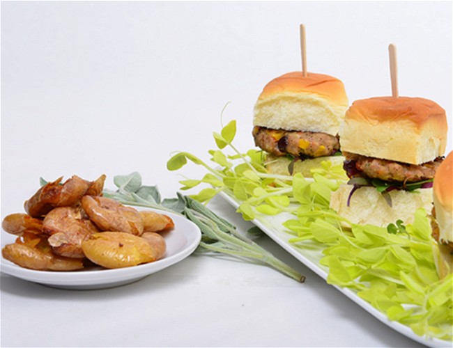 Image of Thanksgiving Turkey Burger Sliders with Twice Fried Smashed DYPs®