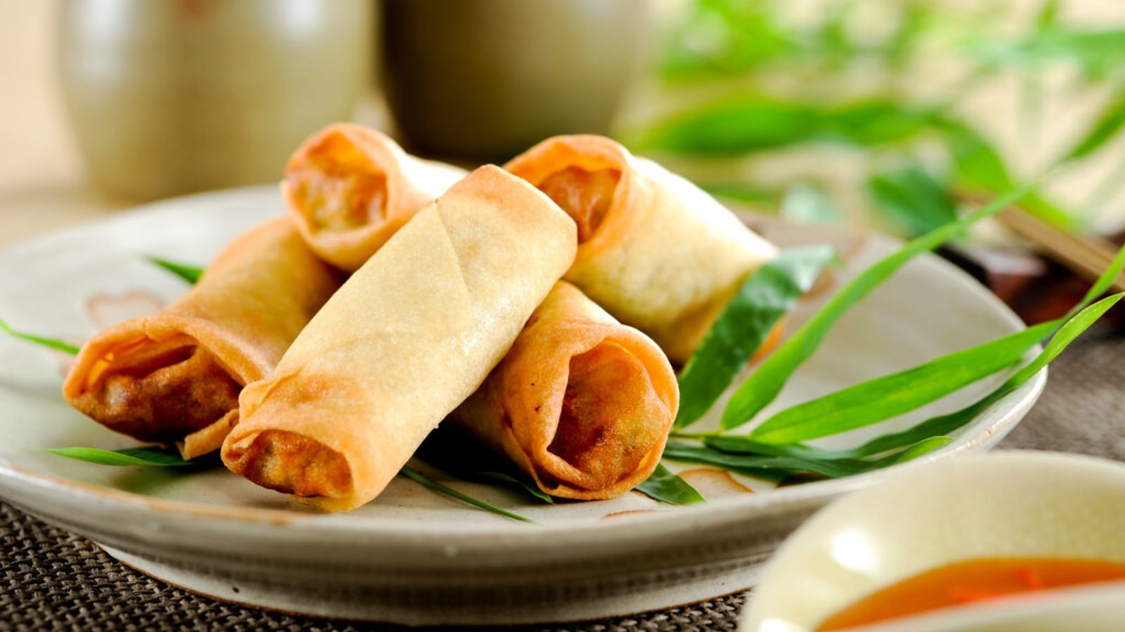 Image of Tofu Spring Rolls With Spicy Lime-Peanut Dipping Sauce