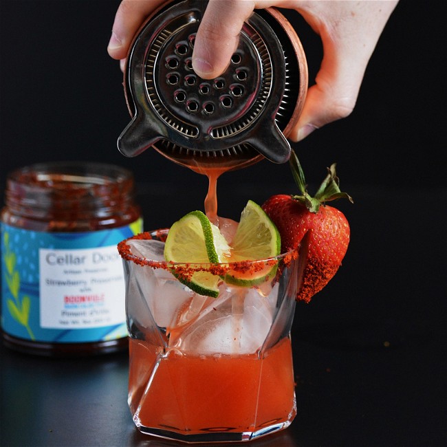 Image of Cellar Door Strawberry and Piment d'Ville Preserve Spicy Margarita