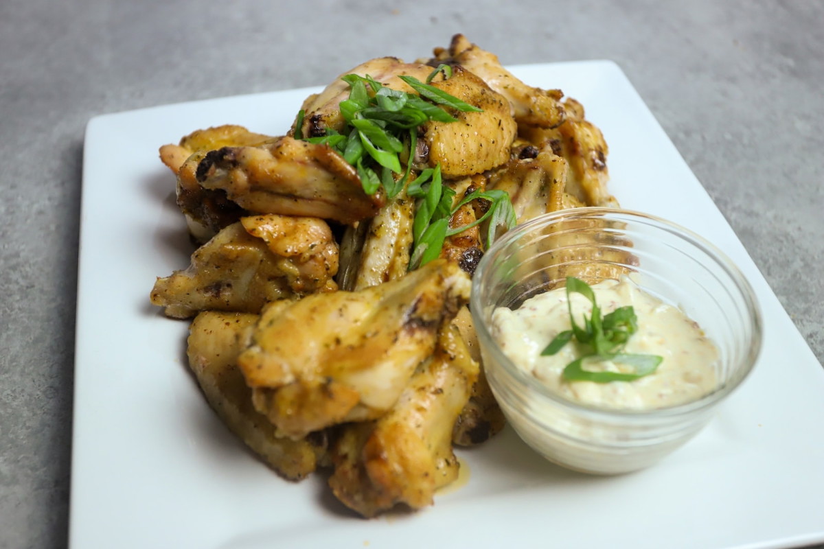 Grilled Honey Ale Wings with Truffle Mustard
