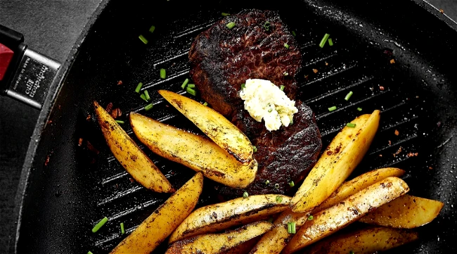 Image of Steak mit Kartoffelwedges Rezept