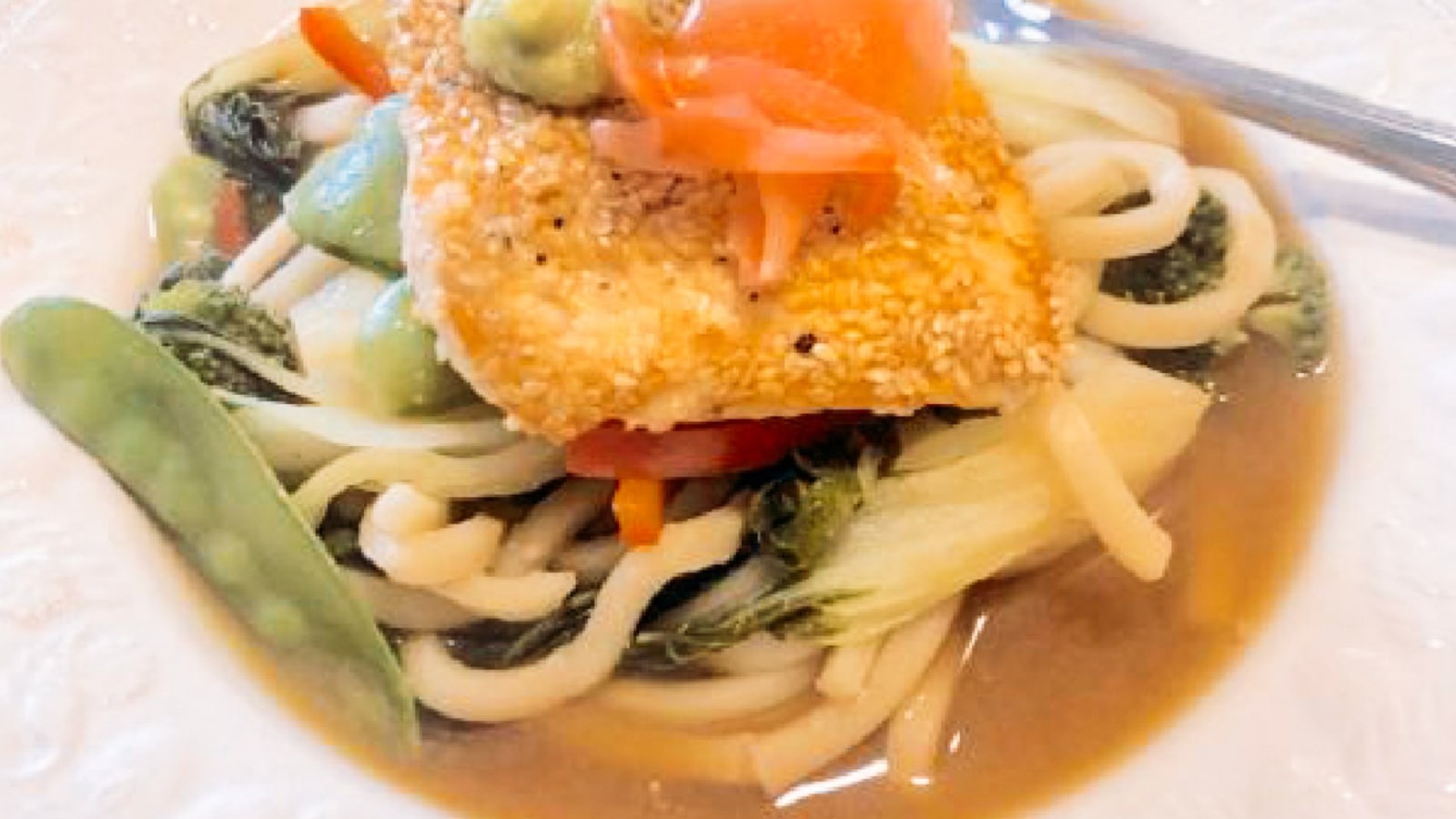 Image of Sesame Crusted Salmon in Miso Broth