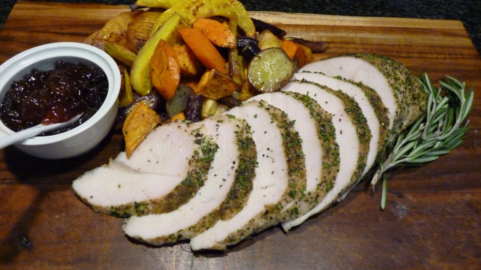 Image of Turkey Tenderloin, Roasted Root Vegetables and Caramelized Squash