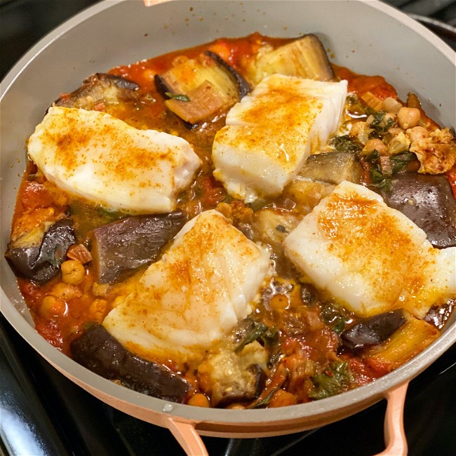 Image of Braised Cod with Saffron and Smoked Paprika