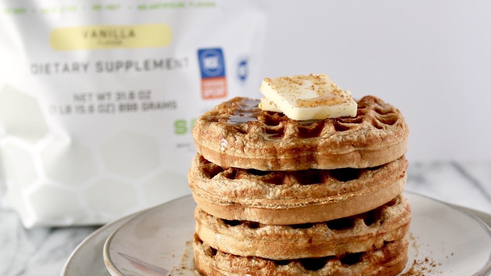 Image of Cinnamon Toast Crunch Protein Waffles with SFH PURE Vanilla