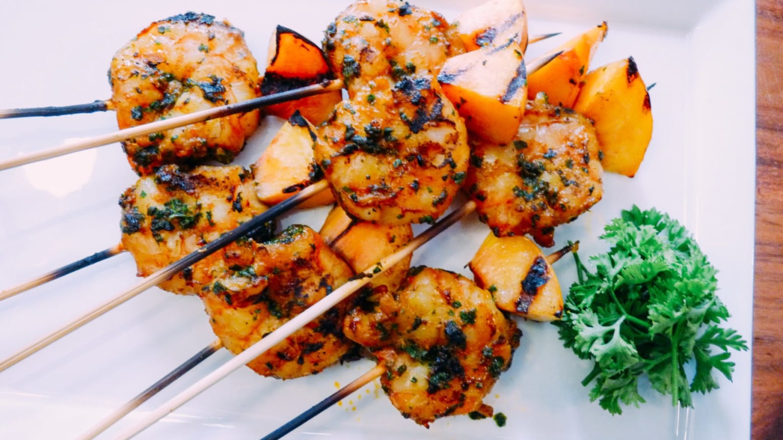 Image of Chermoula Black Tiger Shrimp Skewers