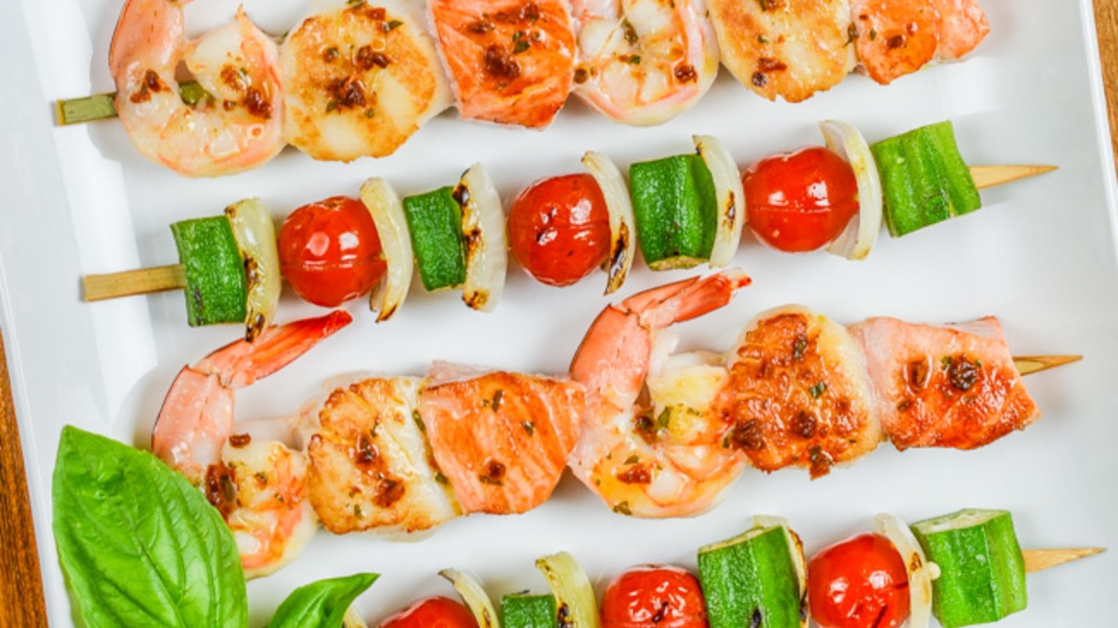 Image of Grilled Seafood Skewers with Tomato Basil Butter