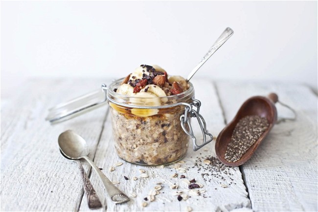 Image of Overnight Oatmeal with ProactivChia, Banana and Cacao Nibs