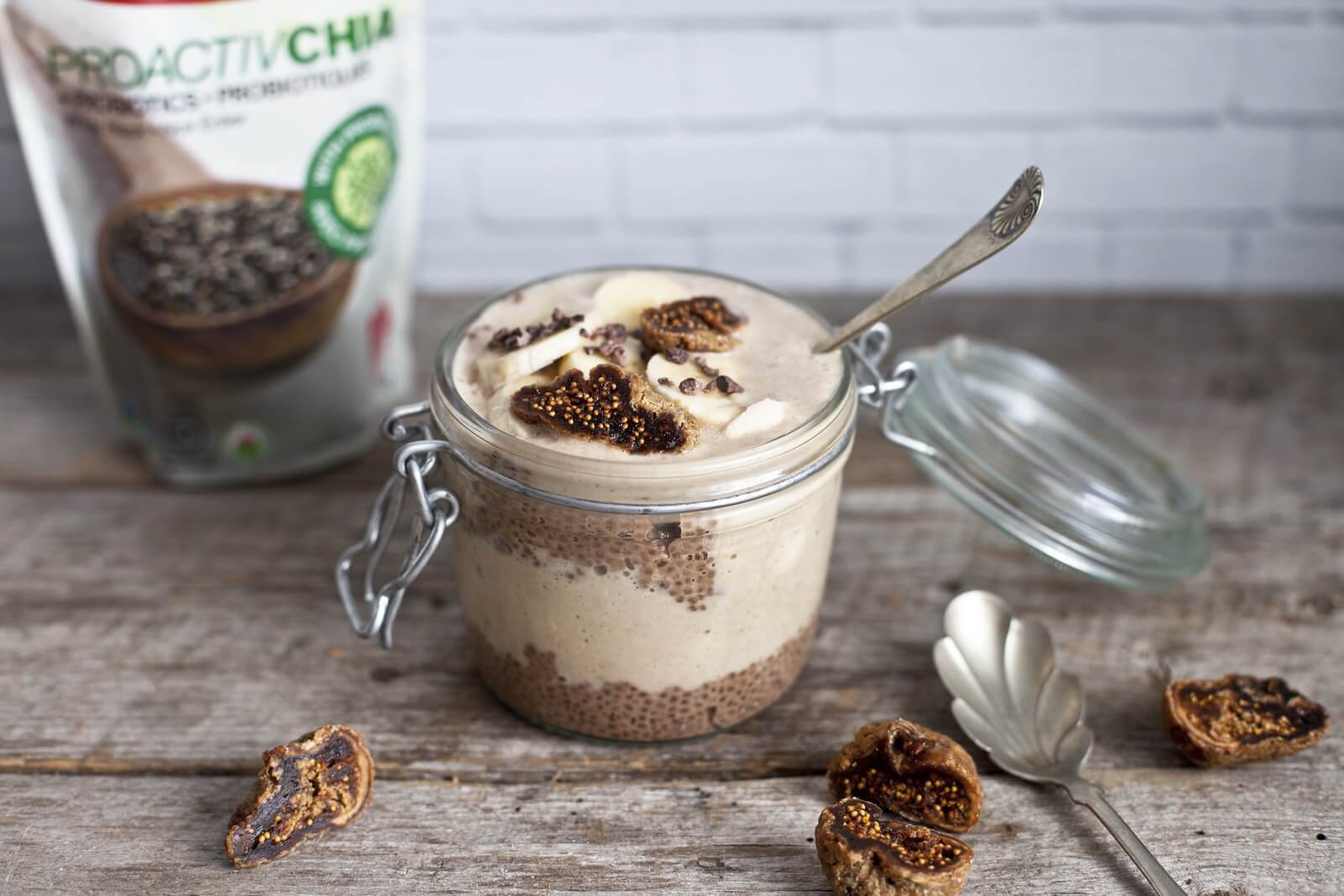 Image of Chocolatey ProactiveChia Parfait with Cacao Figs and Banana