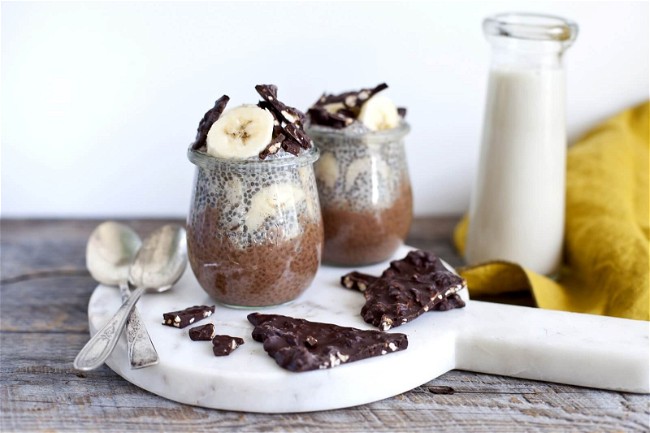Image of Choco-Banana Chia Parfait with ALGARVE Chocolate Bark