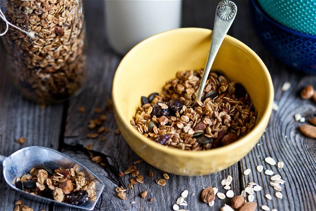 Image of Homemade Granola with Fruits and Nut