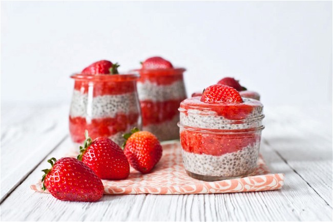 Image of Chia Pudding with Strawberry Coulis