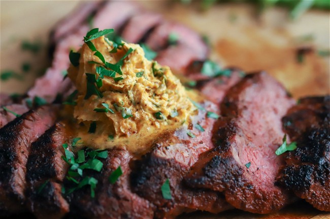 Image of Smoked Tri Tip with Chili Butter