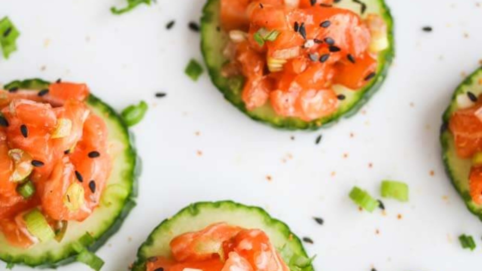 Image of Salmon Tartare Cucumber Bites