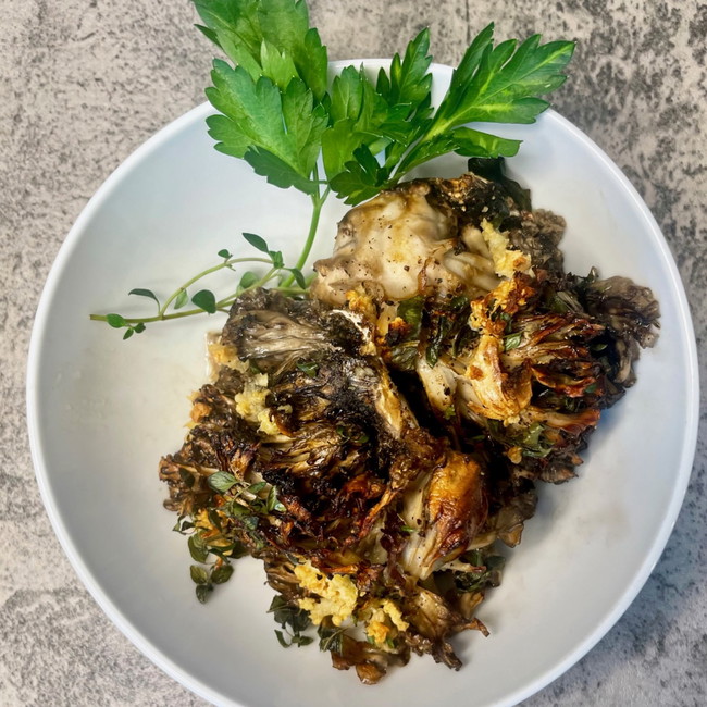 Image of roasted hen of the woods mushrooms