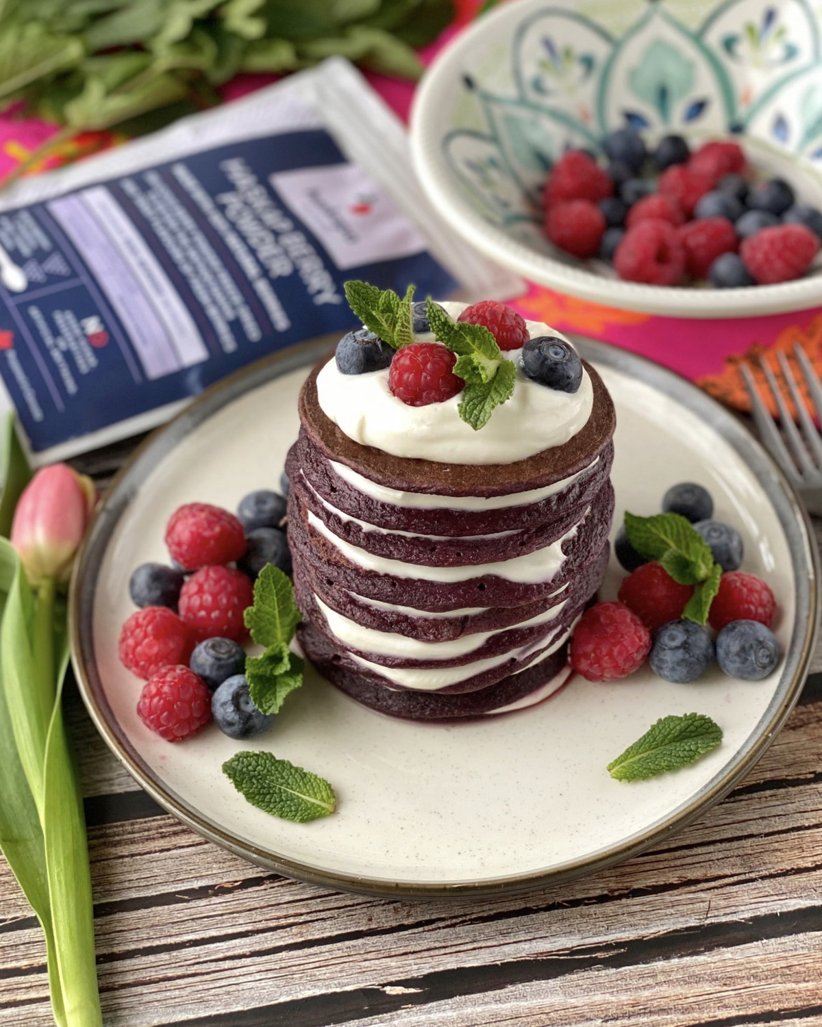 DELICIOUSLY PURPLE PANCAKES