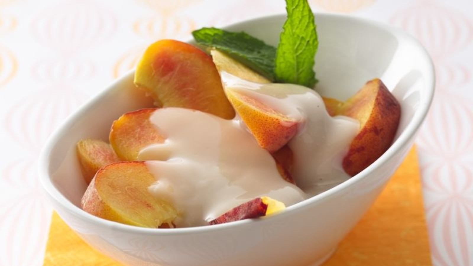 Image of Fresh Peaches with Amaretto Sauce