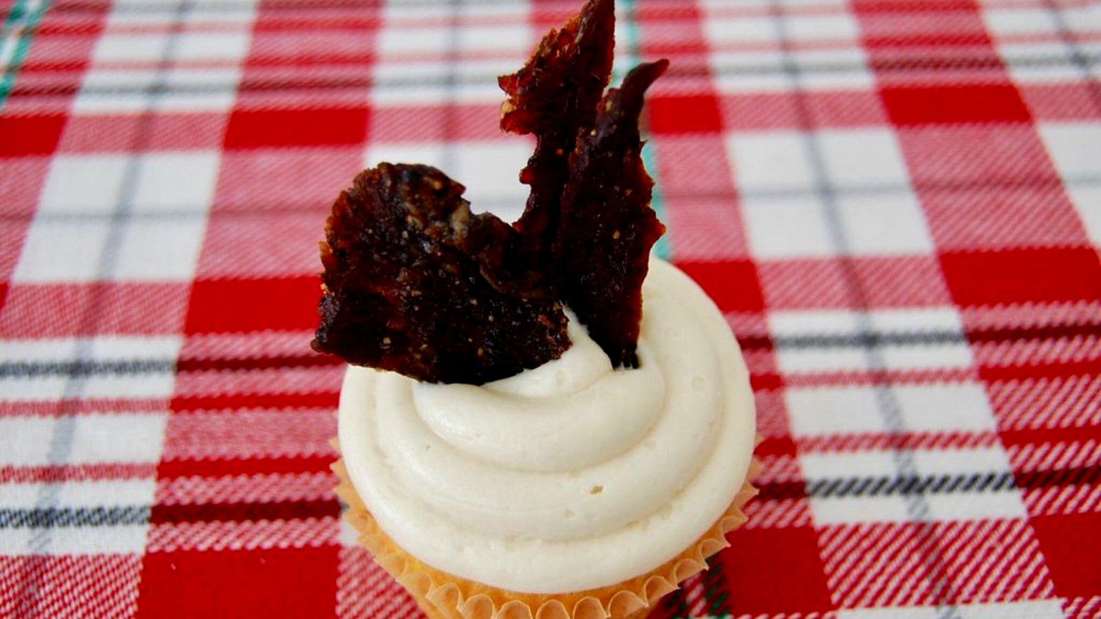 Image of Maple Brown Sugar Cupcakes with Jerky Garnish