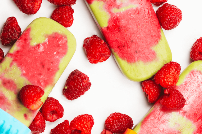 Image of Organic Matcha Raspberry Popsicle Recipe