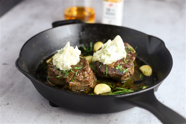 Image of Bourbon Marinated Steak with On The Rocks Compound Butter