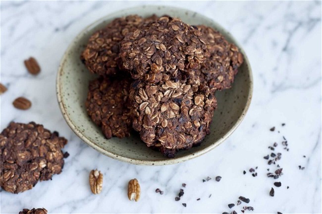 Image of Black Bean Cookies with Cacao Nibs and Pecans