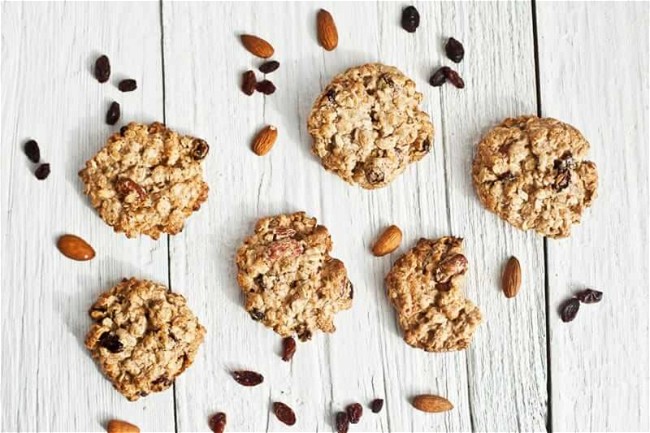 Image of Soft Oatmeal, Raisin and Almond Cookies