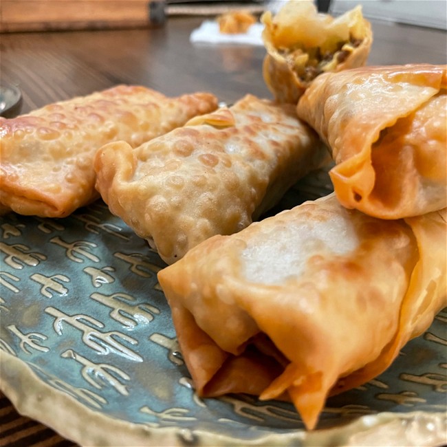 Image of BBQ Cheese Burger Egg Rolls
