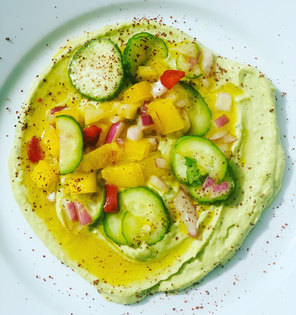 Preserved Lemon & Serrano Hummus with Sumac Salad