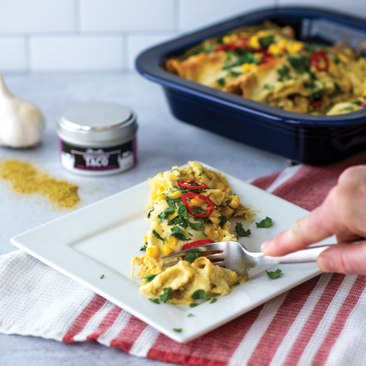 White Chicken Fiesta Enchiladas