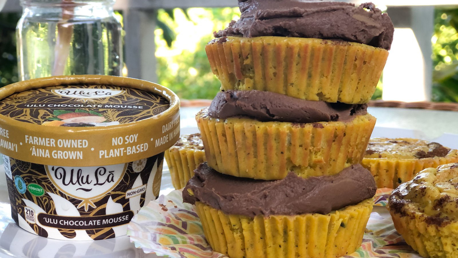 'Ulu Chocolate Mousse Frosted Pumpkin Muffins