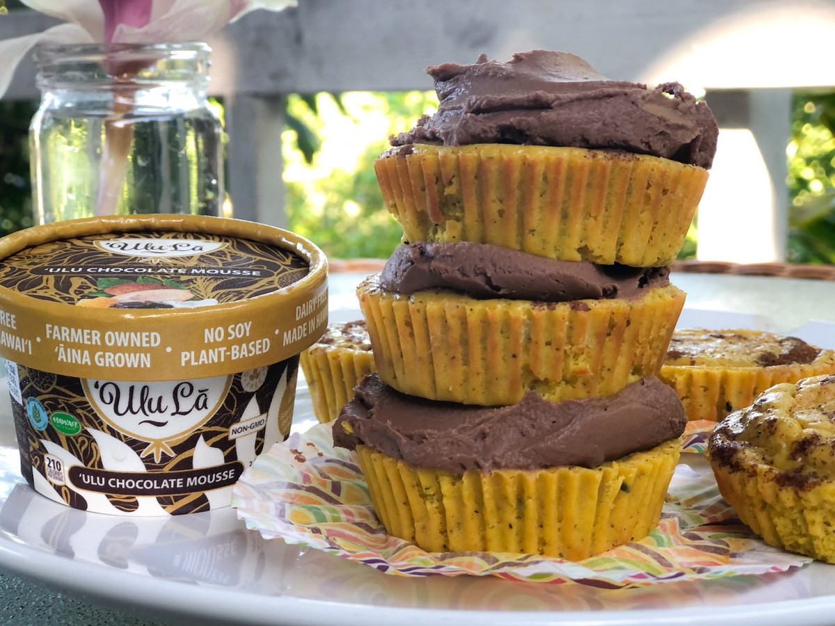 ʻUlu Chocolate Mousse Frosted Pumpkin Muffins