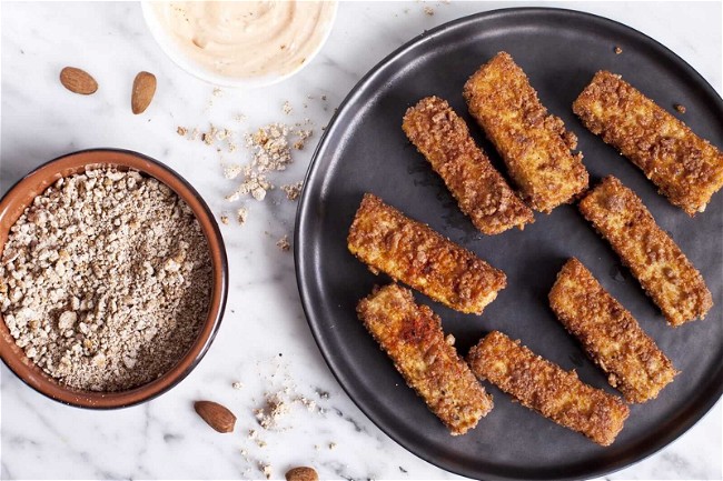 Image of Crispy Tofu Sticks with Almond Pulp
