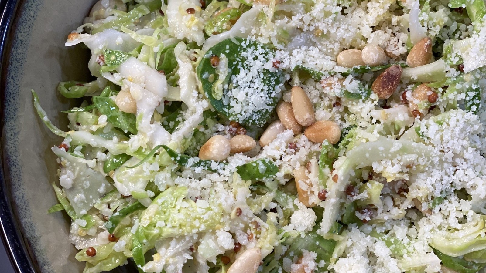 Image of Shaved Brussels Sprout Salad with Toasted Pine Nuts
