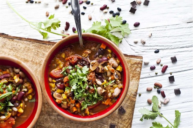 Image of Black Bean and Sweet Potato Chili with Charleston Coconut Chip