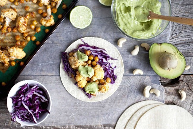 Image of Cauliflower and Crunchy Chickpea Tacos