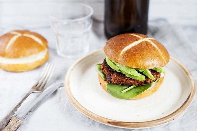 Image of Black Bean Burgers with Quinoa and Walnuts