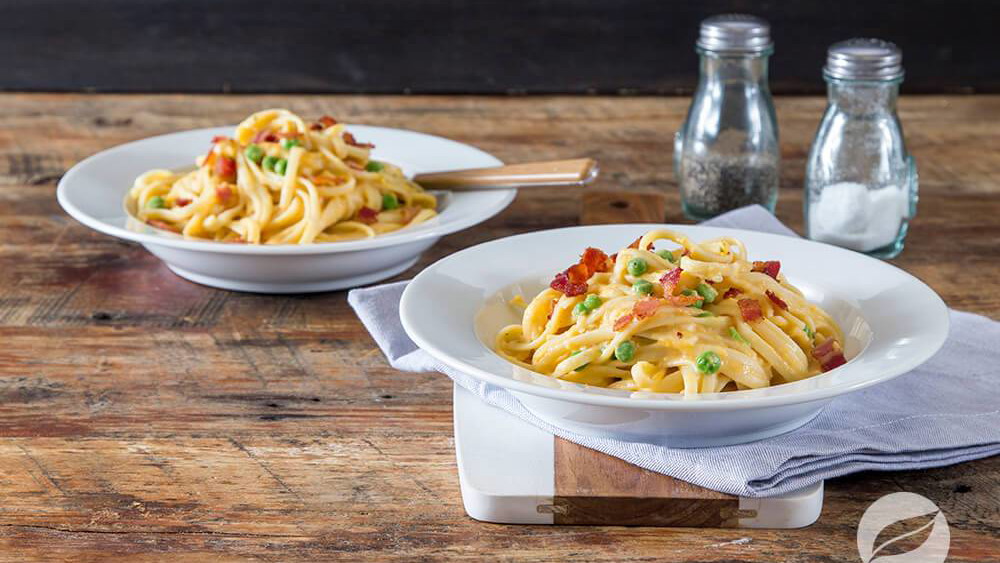 Image of Creamy Pasta with Bacon & Peas