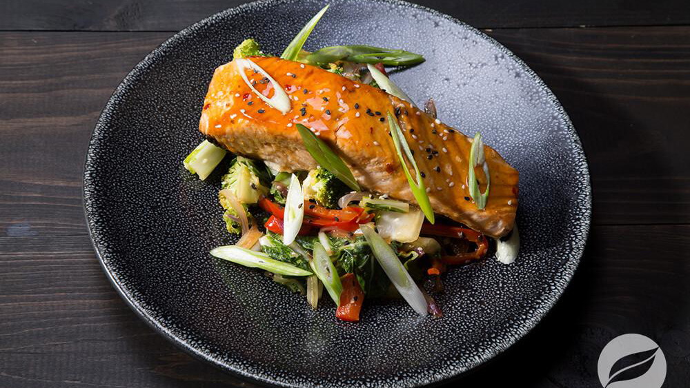 Image of Orange Salmon with Vegetable Stir-fry