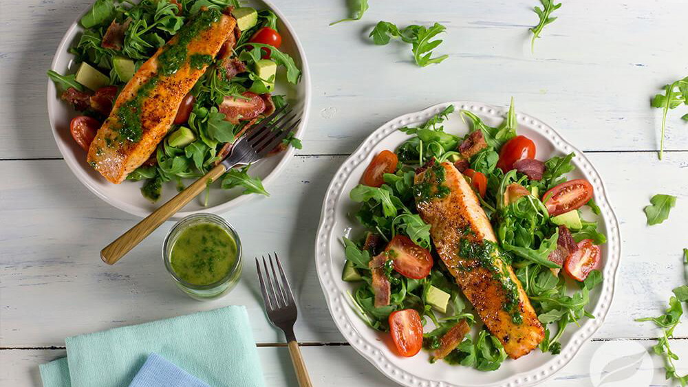 Image of BBQ Salmon BLT Salad