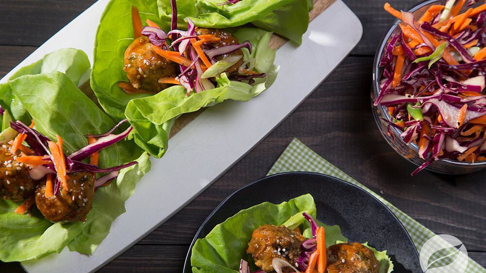 Image of Orange Meatball Lettuce Cups