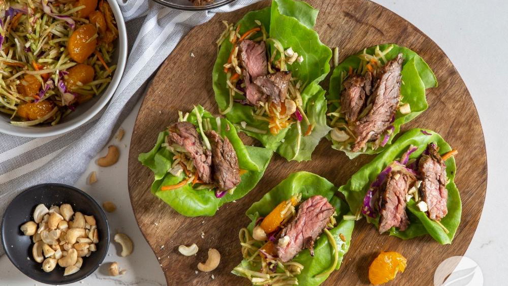 Image of Asian Ginger Plum Steak Lettuce Cups